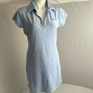 United People light blue terry cloth cotton fitted cap sleeve casual dress